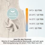 LaLoona Sommerschlafsack Mull ärmelslos – 0.5 TOG Babyschlafsack aus Bio-Baumwolle – Bild 2
