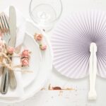 WeddingTree 60x Handfächer Hochzeit Weiß – Papierfächer mit Kunststoffgriff für Events – Bild 2
