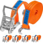 INTAKO Spanngurte mit Ratsche 4m – 2000kg Tragkraft, 4er Set, TÜV & DIN EN 12195-2