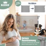 KIDIZ® Treppenschutzgitter ausziehbar bis 180 cm – Sicherheitsgitter für Babys & Haustiere – Bild 5