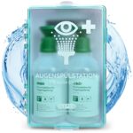 FLEXEO Augenspülstation mit 2 × 500 ml NaCl 0,9% – Wandmontage & Notfallausstattung