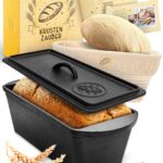 KRUSTENZAUBER Brotbackform 28cm mit Deckel & Gärkorb – Gusseisen Brottopf