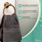 NatureMark 8er Handtuch-Set 50×100 cm – 100% Baumwolle, saugfähig & langlebig in Anthrazit – Bild 3