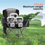 HIGH POINT SPORTS XXL Campingstuhl Faltbar bis 200kg – Gepolsterter Klappstuhl mit Getränkehaltern – Bild 3