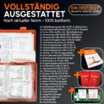 Erste-Hilfe-Kasten DIN 13157:2021 mit Wandhalterung – Verbandskasten für Betrieb & Haushalt – Bild 2