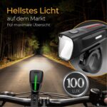 LICHTMEISTER® Fahrradlicht 100 Lux – StVZO zugelassen mit USB-C, Bremslicht & Reflektor – Bild 2