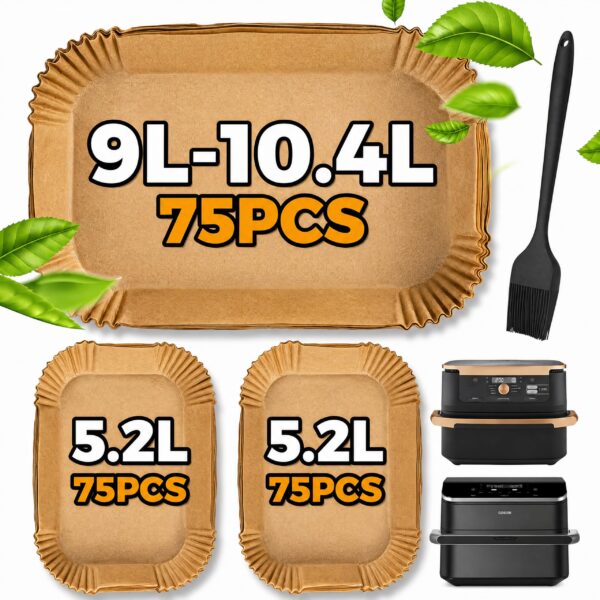 Pietuley 225er Backpapier-Set für Ninja AF500EU & Cosori – Heissluftfritteuse Zubehör