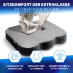 Healthfix® Orthopädisches Sitzkissen Medium – Ergonomischer Sitzkomfort mit Memory Foam für Büro & Homeoffice – Bild 3