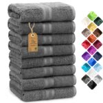 NatureMark 8er Handtuch-Set 50×100 cm – 100% Baumwolle, saugfähig & langlebig in Anthrazit