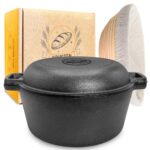 KRUSTENZAUBER 26cm Gusseisen Brottopf mit Gärkorb – Komplettes Brotbackset – Bild 8
