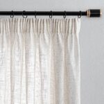 MYSKY HOME Leinen Gardinen 2er Set 245x140 cm – Halbtransparente Vorhänge mit Kräuselband