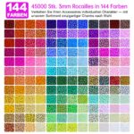 Dazhqp Perlenset 45000 Perlen mit 144 Farben – DIY Armbandset für Kinder & Erwachsene – Bild 2