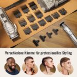 Jack & Rose Haarschneidemaschine mit Carbonklingen & T-Blade Trimmer – Kabelloses Profi Pflegeset für Herren – Bild 6