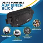 praxxim Reisebauchtasche mit RFID-Schutz – Diebstahlsicher & flach für Damen & Herren – Bild 6