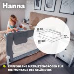 Lionelo Hanna Bettgitter 150 x 66 cm – Rausfallschutz mit 180° Klappfunktion für Babys – Bild 6