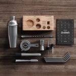 VINENCO Cocktail Shaker Set mit Ständer & Rezeptbuch – Premium 13-teilig Edelstahl Barset – Bild 2