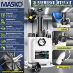 MASKO® Bremsentlüftungsgerät 3L mit Handpumpe – Bremsflüssigkeitswechsel für Scheiben- & Trommelbremsen – Bild 2