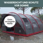 JUSTCAMP Atlanta 5 Personen Familienzelt – Tunnelzelt mit Stehhöhe, Vordach & Insektenschutz – Bild 8