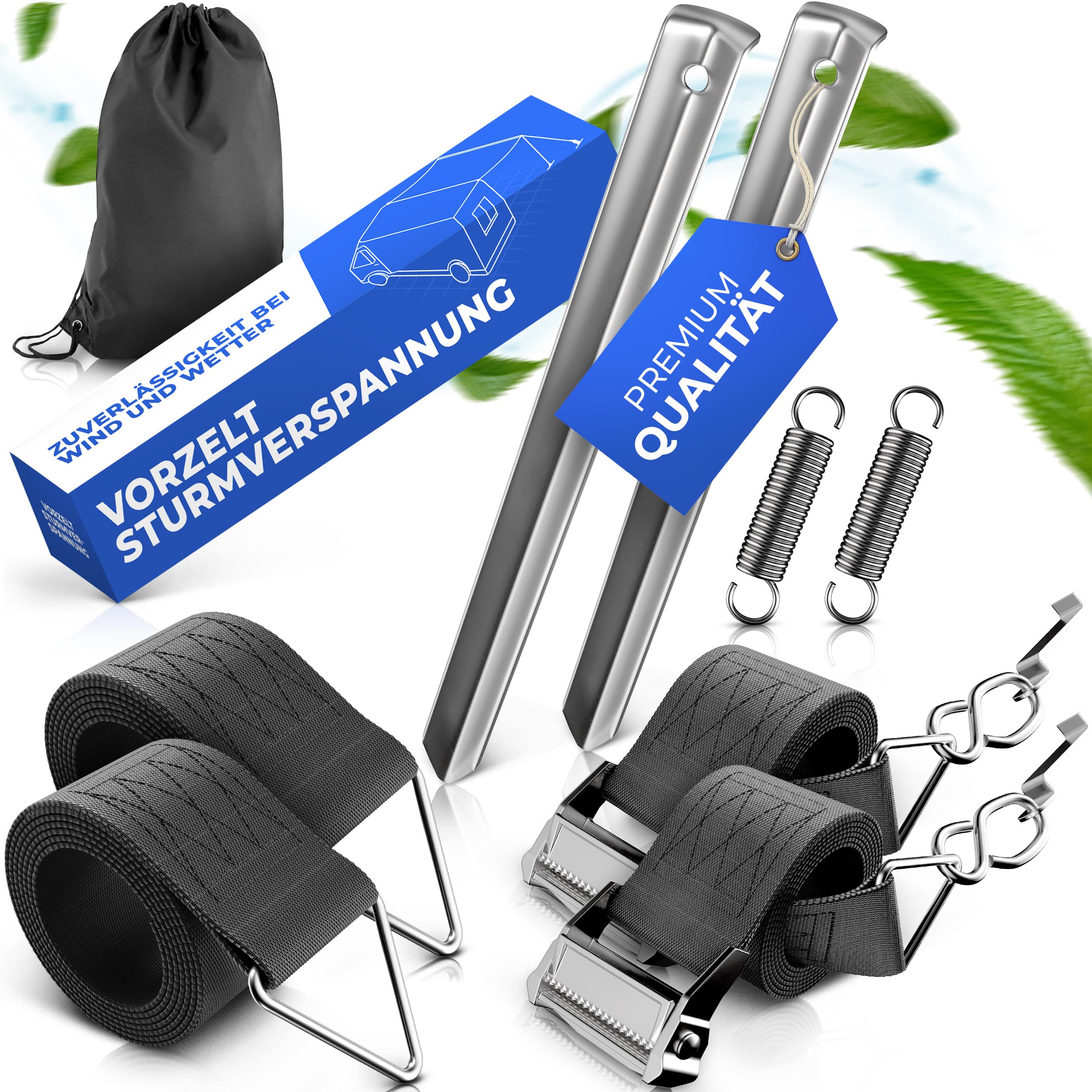 91hiPQSaroL._SY2500_.jpg LAINFELD Sturmband-Set für Thule Omnistor – Sturmsicherung mit 35cm Heringen & Ankerplatte – Bild 1