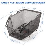 GEWAGE Fahrradkorb hinten 40x30x21 cm – Abnehmbar mit Schnellverschluss bis 20 kg – Bild 3