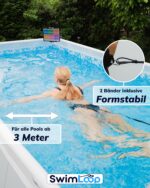 SwimLoop Premium Schwimmgurt mit 2×2m Gummibändern – Widerstandstraining für kleine Pools – Bild 3