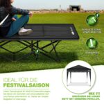 tillvex® Campingbett klappbar bis 280 kg – Feldbett mit Kopfpolster & Tragetasche – Bild 5