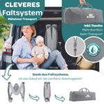 Kidiz Babybett Reisebett 120x60 cm mit Wickelauflage, Moskitonetz & Tragetasche – Bild 3