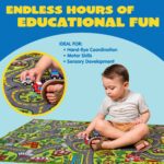 JOYIN Spielteppich 80x150 cm mit 12 Autos – Lernspielzeug für Kinder & Kleinkinder – Bild 6