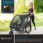 KESSER Sport-RX 2in1 Kinderfahrradanhänger & Buggy – 5-Punkt-Gurt für 1-2 Kinder bis 40 kg – Bild 7
