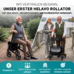 Helavo Faltbarer Rollator mit Sitz – Leichtgewicht Aluminium Gehwagen für Senioren – Bild 2