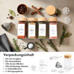 EDELHAUS Gewürzgläser Set 24er mit Bambusdeckel – Komplette Gewürzorganisation für die Küche – Bild 8