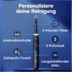 Oral-B iO Series 5 Elektrische Zahnbürste Schwarz – 5 Putzmodi mit Andruckkontrolle – Bild 4