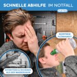 FLEXEO Augenspülstation mit 2 × 500 ml NaCl 0,9% – Wandmontage & Notfallausstattung – Bild 3
