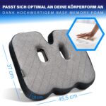 Healthfix® Orthopädisches Sitzkissen Medium – Ergonomischer Sitzkomfort mit Memory Foam für Büro & Homeoffice – Bild 2