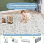 Krabbelmatte Baby 150x180cm faltbar – XPE-Schaumstoff rutschfest & schadstoffrei – Bild 4