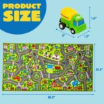 JOYIN Spielteppich 80x150 cm mit 12 Autos – Lernspielzeug für Kinder & Kleinkinder – Bild 3