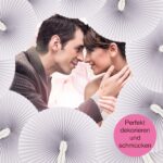 WeddingTree 60x Handfächer Hochzeit Weiß – Papierfächer mit Kunststoffgriff für Events – Bild 5