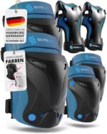 SKATEWIZ 6-teiliges Protektorenset – Knie-, Ellenbogen- & Handgelenkschoner für Kinder