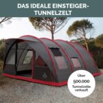 JUSTCAMP Atlanta 5 Personen Familienzelt – Tunnelzelt mit Stehhöhe, Vordach & Insektenschutz – Bild 3