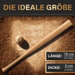 HELDENWERK Baseballschläger 31 Zoll – Holz & Aluminium mit rutschfestem Griff – Bild 3