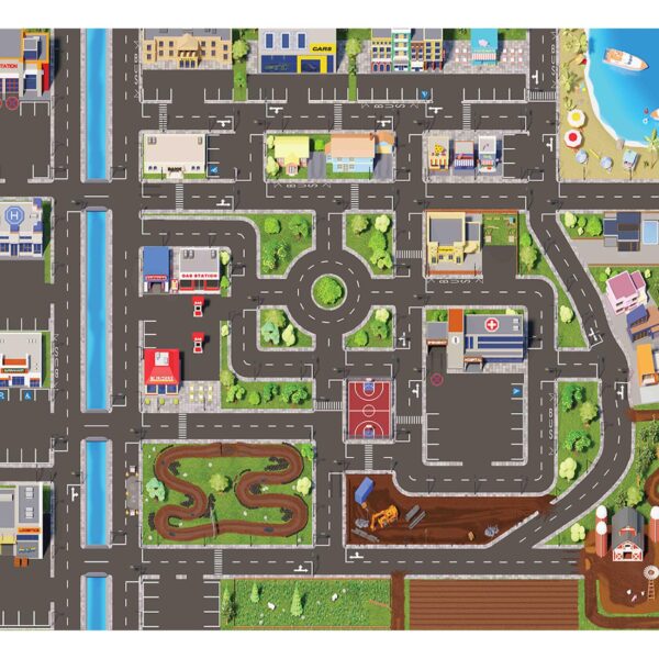 SkippiDoo Kinderspiel-Teppich 200x160 cm – Rutschfest & abwaschbar für sicheres Spielen