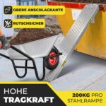 MASKO® 2er Set Auffahrrampe Verzinkter Stahl – 400 kg Tragkraft für PKW & Anhänger – Bild 3