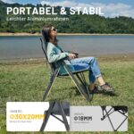 TIMBER RIDGE Campingstuhl Faltbar 150kg – 4-fach verstellbar mit Kopfstütze & Tasche – Bild 5