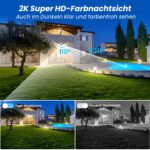 Funstorm 2K WLAN Überwachungskamera Aussen mit Akku – IP66 Wasserdicht, PIR & Sirene – Bild 3
