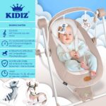 KIDIZ® Babywippe mit 5 Geschwindigkeiten & Naturgeräusche – Faltbar, Sicher & Beige – Bild 3