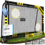 Racetex Fussballtor für Garten – Anti-Rost Metalltor mit Polsterung & Erdanker