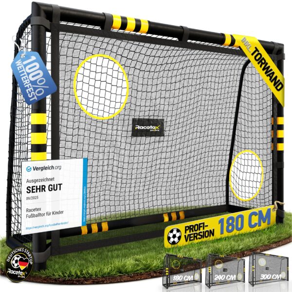 Racetex Fussballtor für Garten – Anti-Rost Metalltor mit Polsterung & Erdanker