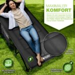 tillvex® Campingbett klappbar bis 280 kg – Feldbett mit Kopfpolster & Tragetasche – Bild 3