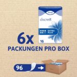 TENA Discreet Extra Plus – 96 Hygieneeinlagen (6x16) – Dreifachschutz bei Blasenschwäche – Bild 2