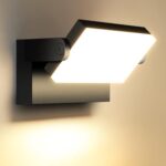 ledmo 60W LED Wandleuchte Aussen Schwarz 3000K 360° drehbar IP65 5000lm – Professionelle Aussenbeleuchtung – Bild 2